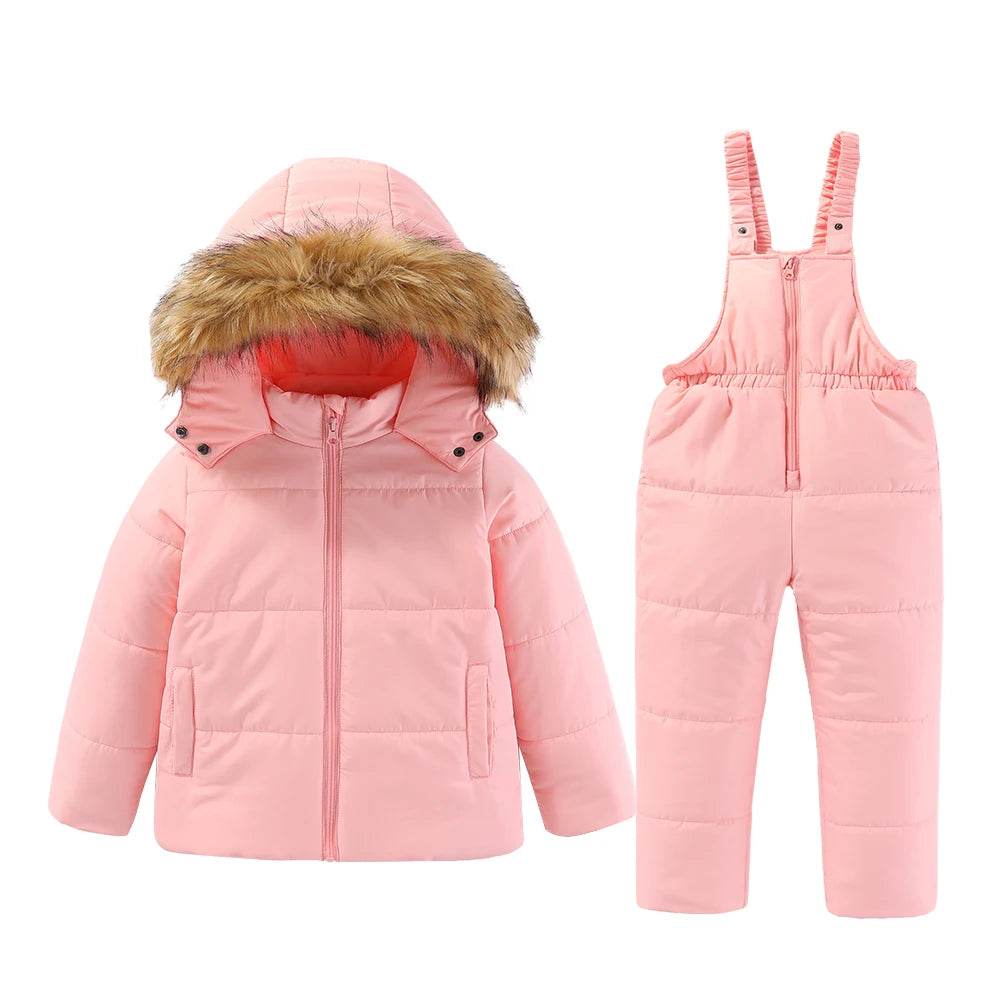 Warm Kids Ski Suit Hooded Cotton Filled Insulated Winter - ToylandEU