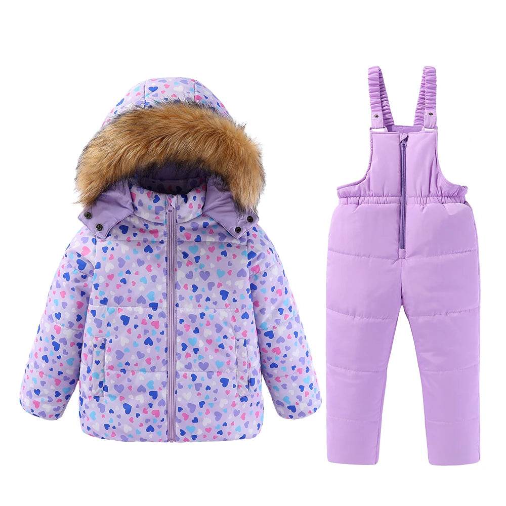 Warm Kids Ski Suit Hooded Cotton Filled Insulated Winter - ToylandEU