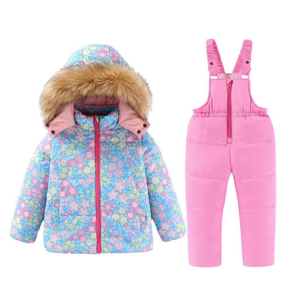 Warm Kids Ski Suit Hooded Cotton Filled Insulated Winter - ToylandEU