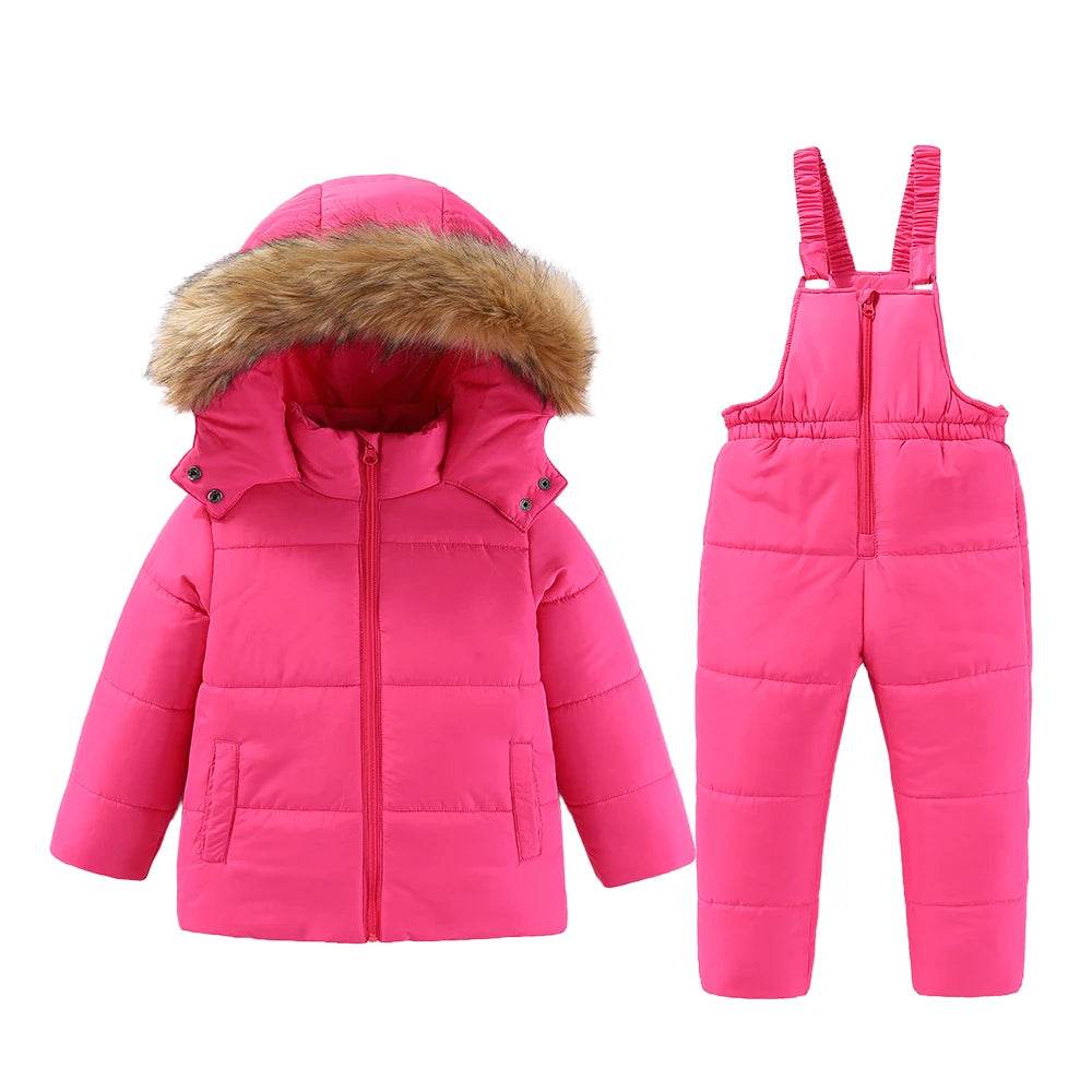 Warm Kids Ski Suit Hooded Cotton Filled Insulated Winter - ToylandEU