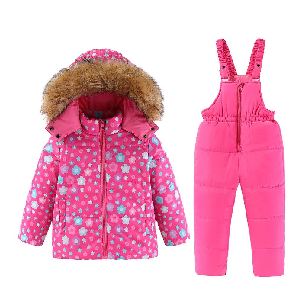 Warm Kids Ski Suit Hooded Cotton Filled Insulated Winter - ToylandEU