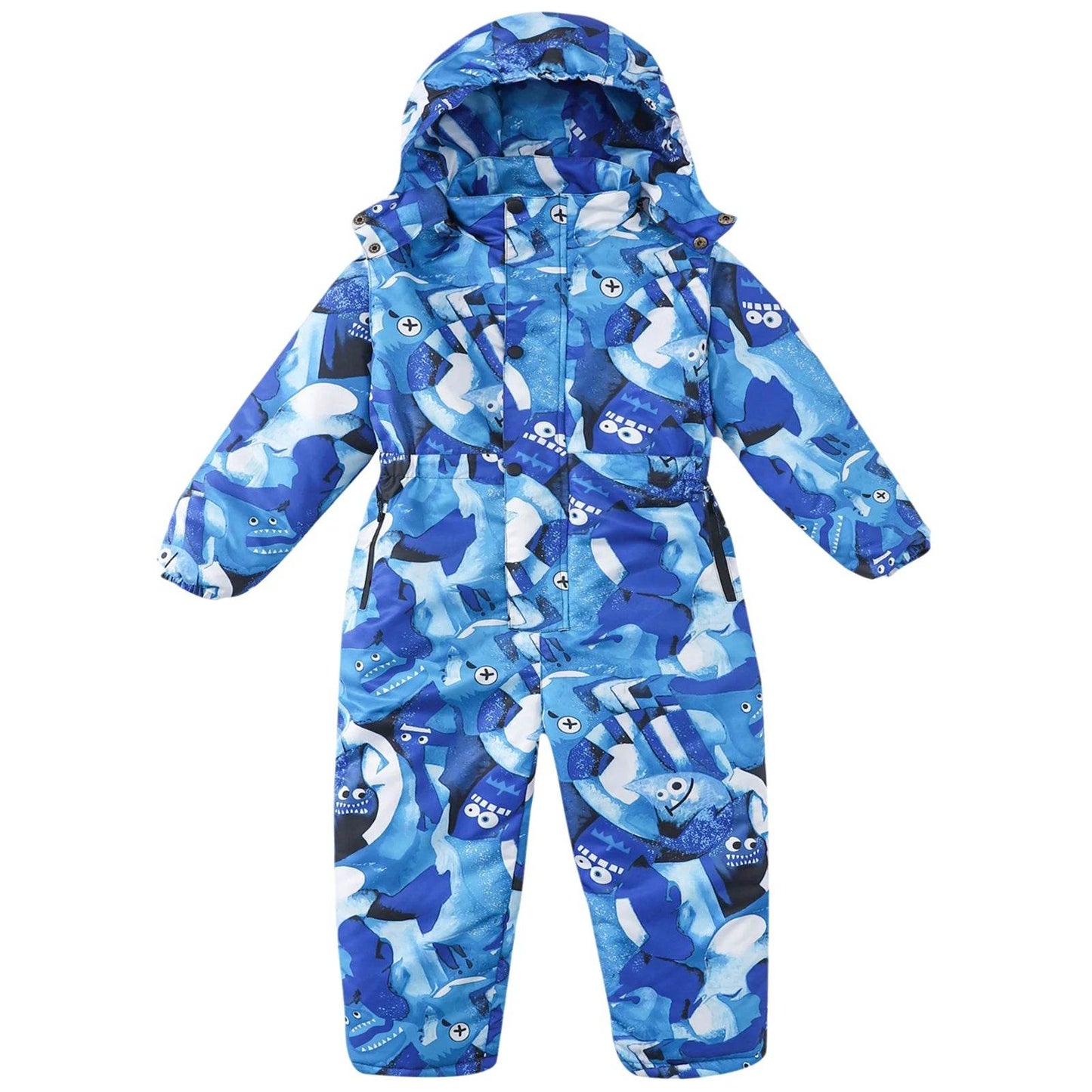 Warm Kids Ski Suit Hooded One Piece For Boys And Girls - ToylandEU