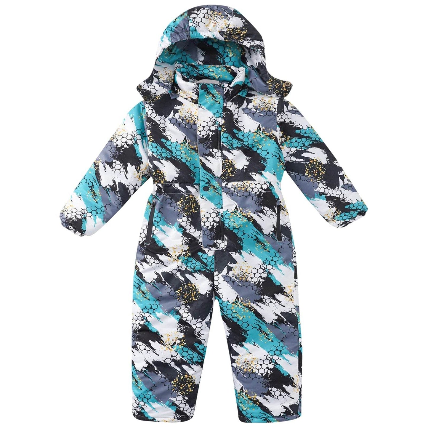 Warm Kids Ski Suit Hooded One Piece For Boys And Girls - ToylandEU