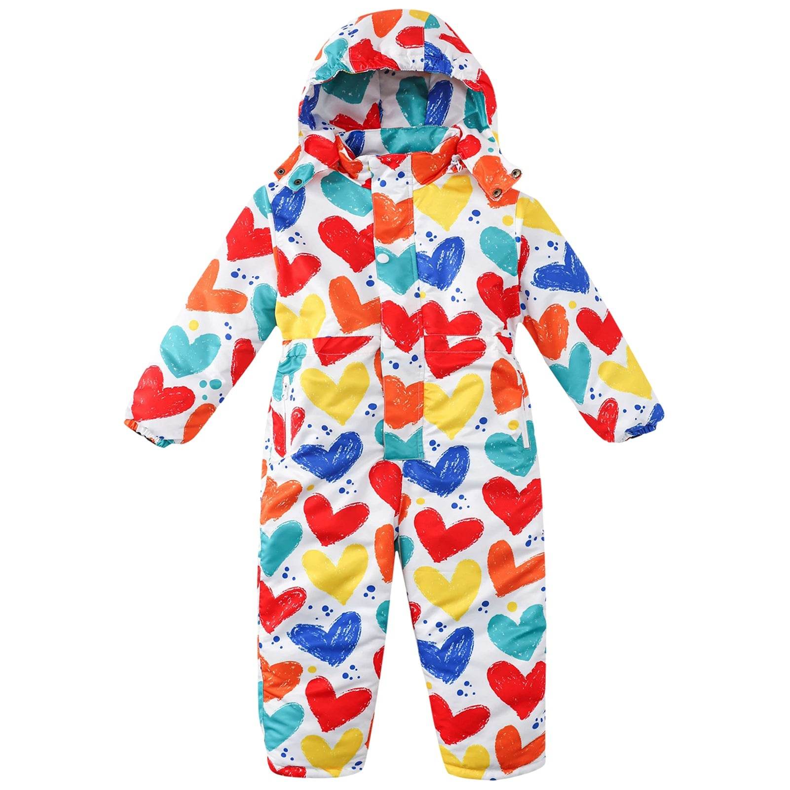 Warm Kids Ski Suit Hooded One Piece For Boys And Girls - ToylandEU
