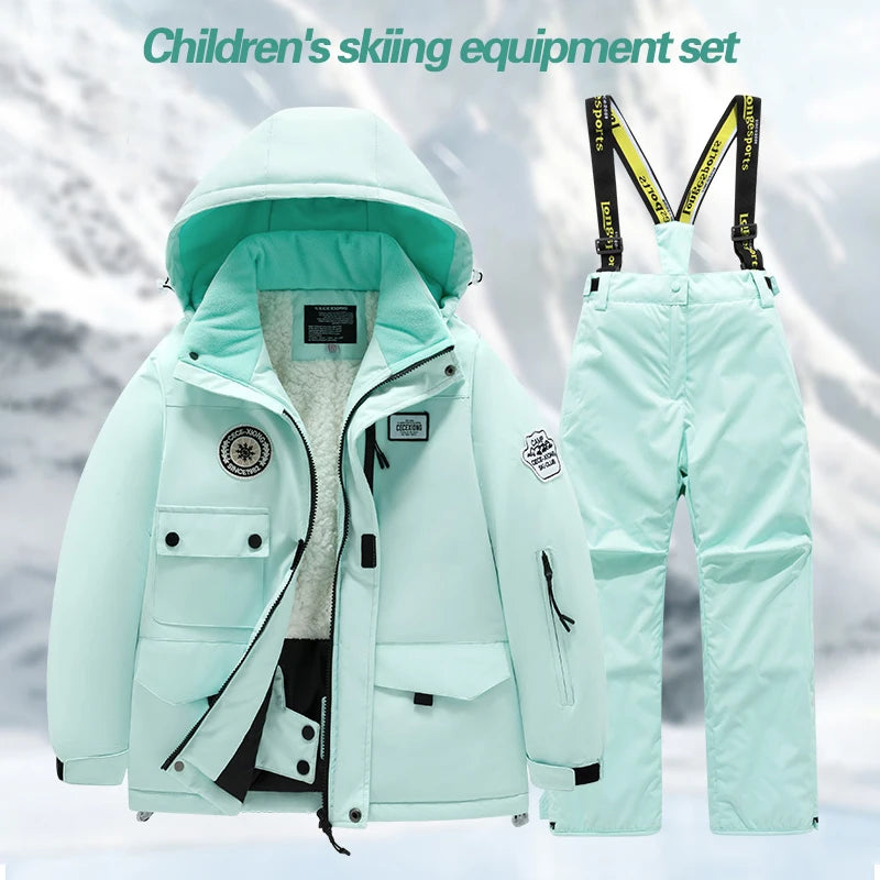 Warm Kids Ski Suit Windproof Waterproof Thick Insulated For Boys And Girls - ToylandEU