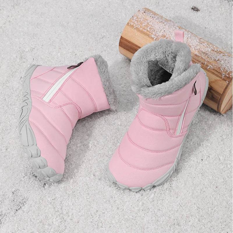 Warm Kids Snow Boots With Zipper For Unisex 4 To 6 Years - ToylandEU