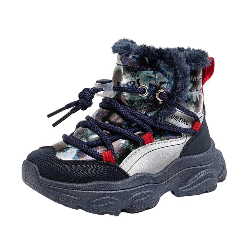 Warm Plush Winter Snow Boots Waterproof PU Leather For Boys - ToylandEU