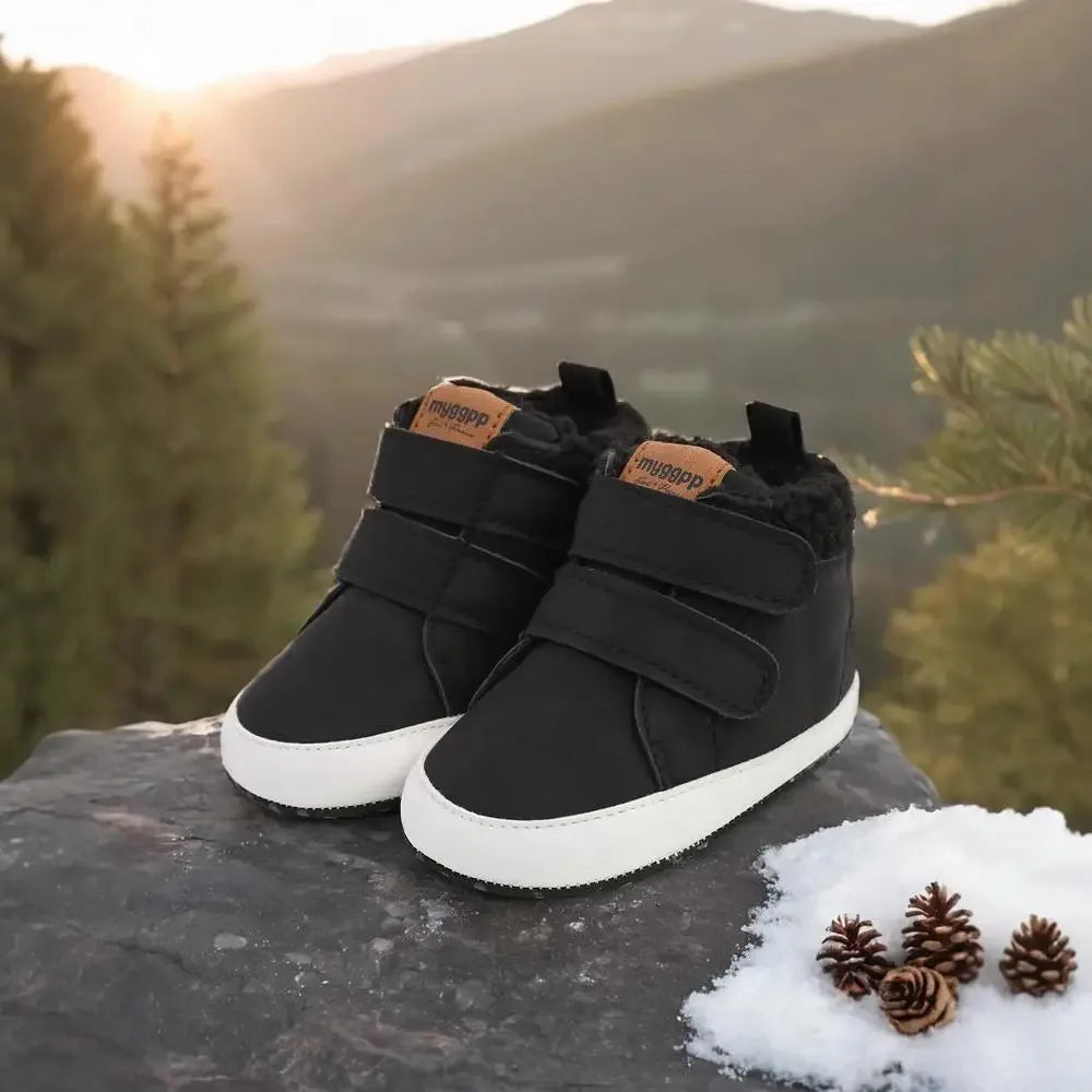 Warm Snow Boots For Babies Anti Slip Leather Fur Sole Newborns - ToylandEU