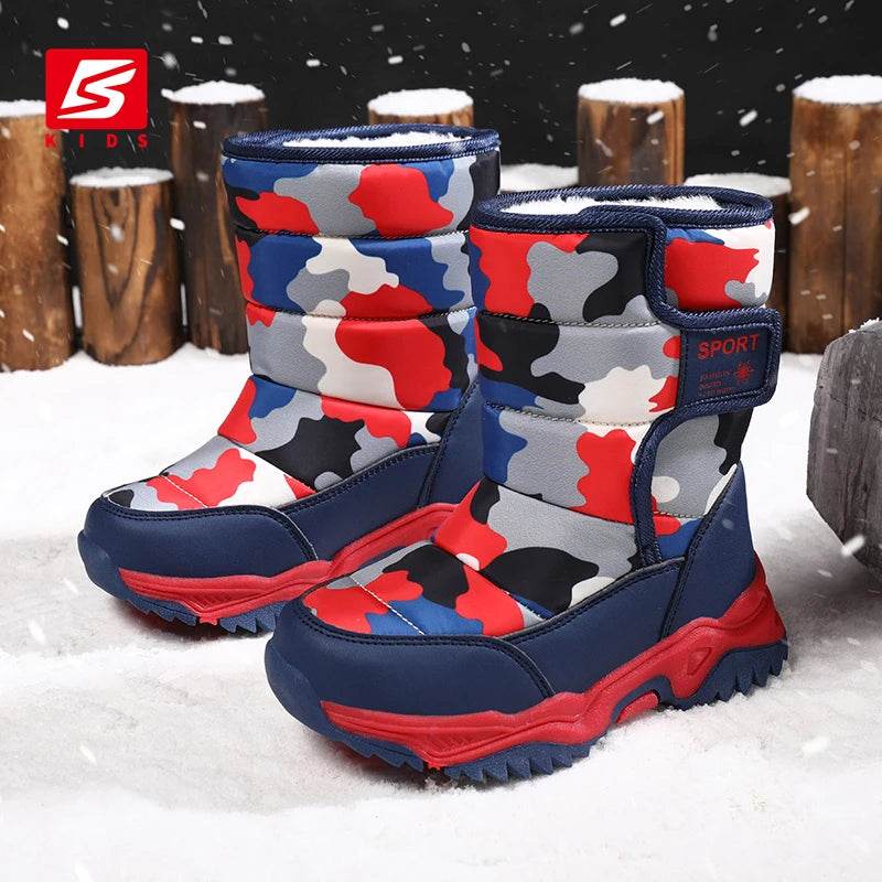 Warm Snow Boots Waterproof Plush Lined For Kids Outdoors - ToylandEU