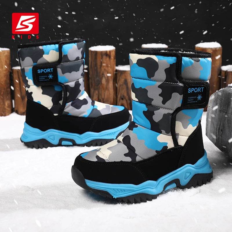Warm Snow Boots Waterproof Plush Lined For Kids Outdoors - ToylandEU