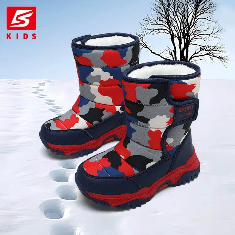 Warm Snow Boots Waterproof Plush Lined For Kids Outdoors - ToylandEU