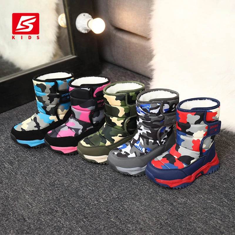 Warm Snow Boots Waterproof Plush Lined For Kids Outdoors - ToylandEU