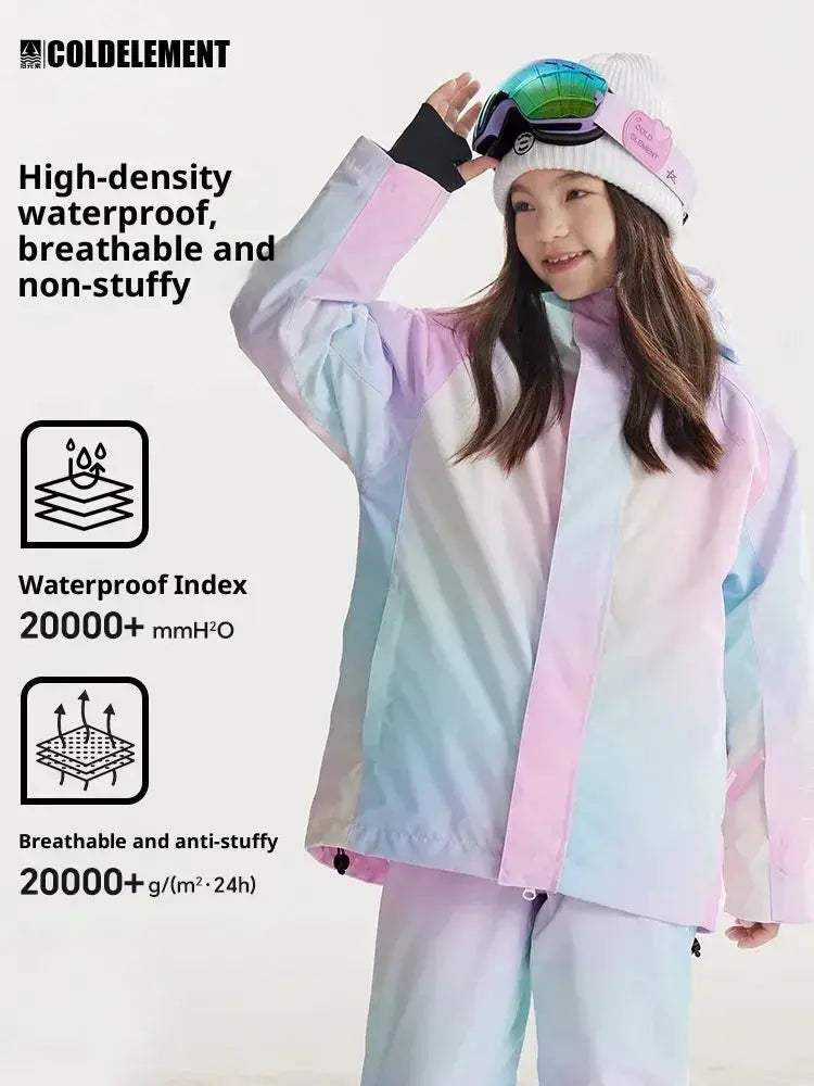 Warm Windproof Kids Ski Jacket With Embossed Texture - ToylandEU