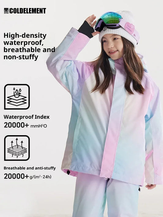 Warm Windproof Kids Ski Jacket With Embossed Texture - ToylandEU