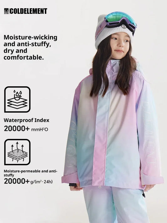 Warm Windproof Kids Ski Jacket With Embossed Texture - ToylandEU