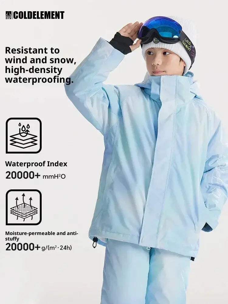 Warm Windproof Kids Ski Jacket With Embossed Texture - ToylandEU