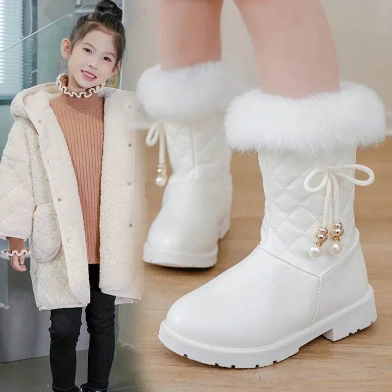 Warm Winter Boots Fur Lined Bow Anti Slip For Girls - ToylandEU