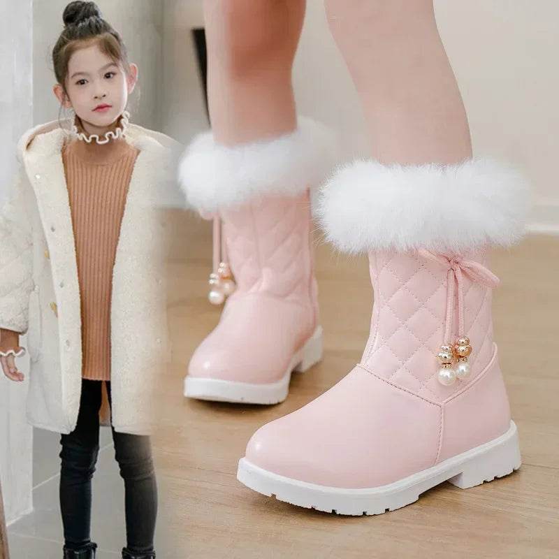 Warm Winter Boots Fur Lined Bow Anti Slip For Girls - ToylandEU