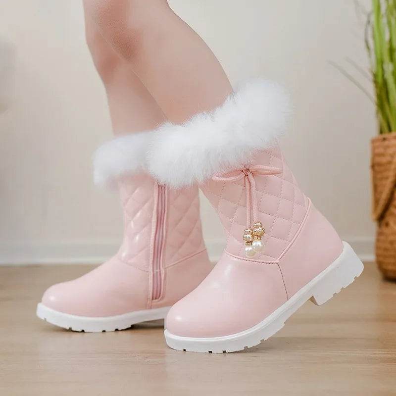 Warm Winter Boots Fur Lined Bow Anti Slip For Girls - ToylandEU