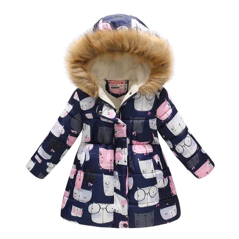 Warm Winter Coat Thickened Cotton Filling For Girls 3 To 10 - ToylandEU
