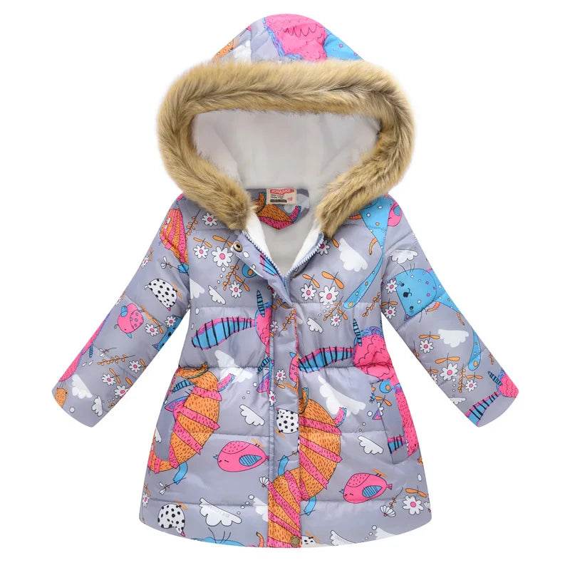 Warm Winter Coat Thickened Cotton Filling For Girls 3 To 10 - ToylandEU