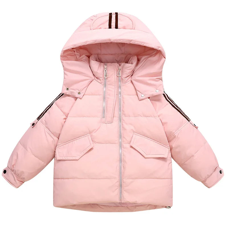 Warm Winter Down Jacket For Girls Hooded Puffer Parka Ages 6 To 14 - ToylandEU