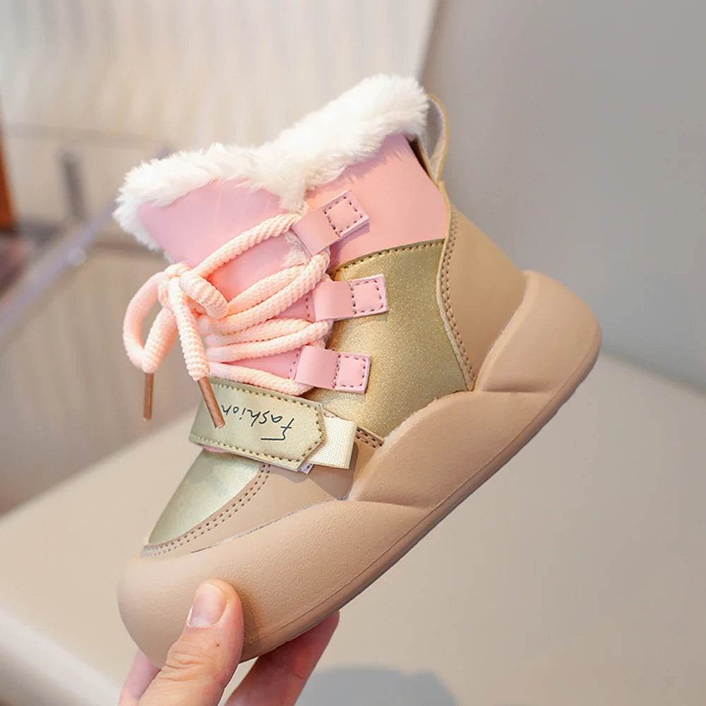 Warm Winter Snow Boots Waterproof PU Leather For Kids - ToylandEU