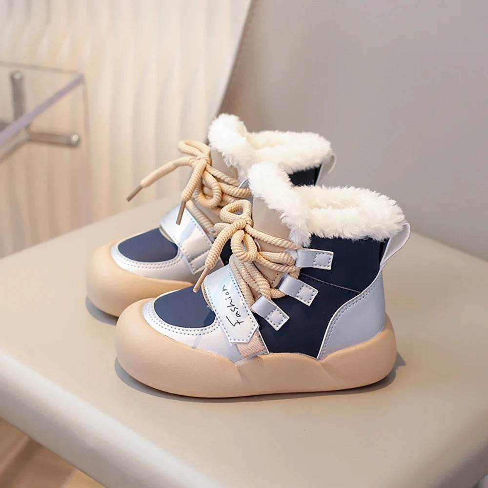 Warm Winter Snow Boots Waterproof PU Leather For Kids - ToylandEU