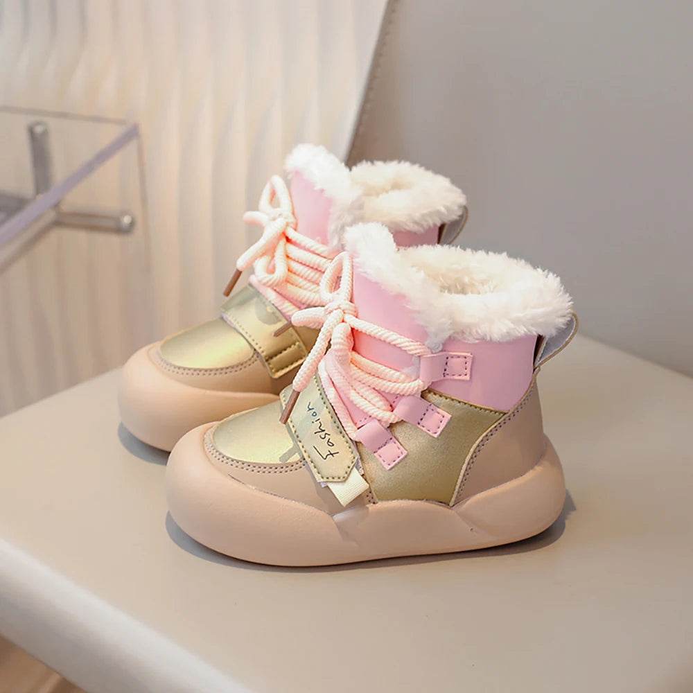 Warm Winter Snow Boots Waterproof PU Leather For Kids - ToylandEU