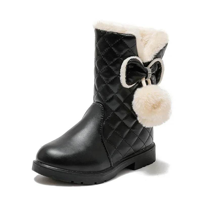 Warm Winter Snow Boots With Bow Fur Waterproof Girls - ToylandEU