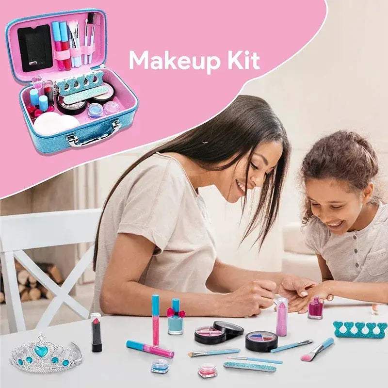 Washable Kids Makeup Kit for Girls Real Pretend Play Set - ToylandEU