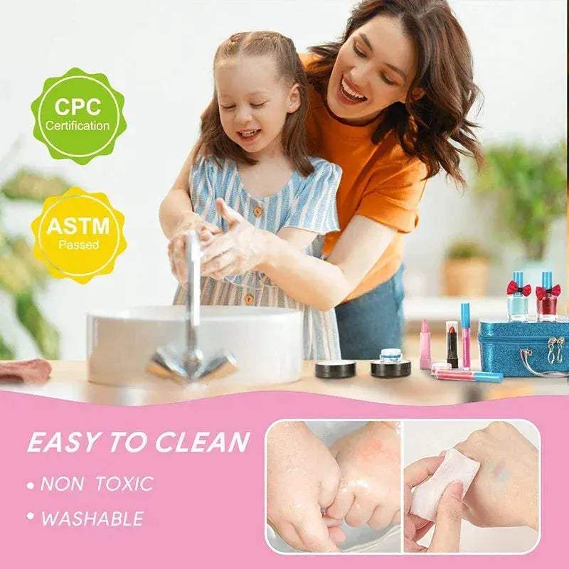 Washable Kids Makeup Kit for Girls Real Pretend Play Set - ToylandEU