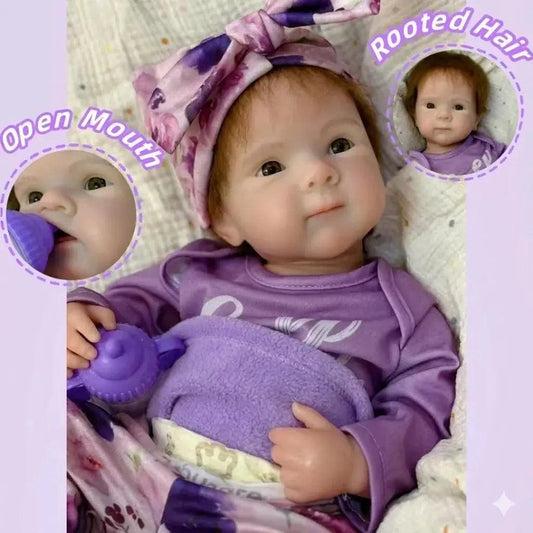  Washable Silicone Reborn Doll 45cm Rooted Mohair Luxe -  ToylandEU™