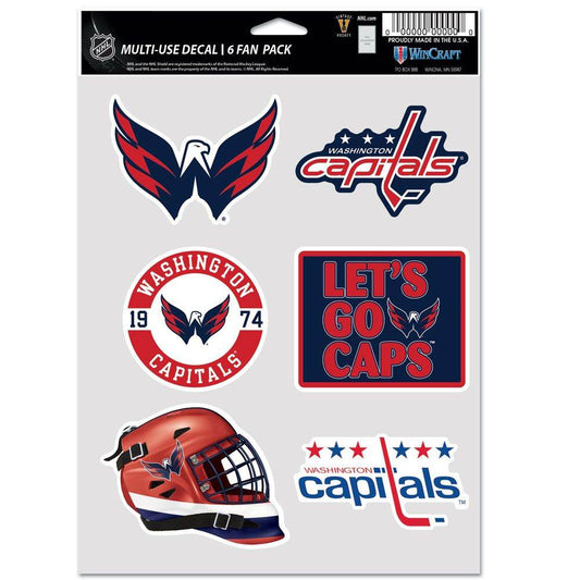 Washington Capitals Decal Multi Use Fan Pack Six Pack - ToylandEU