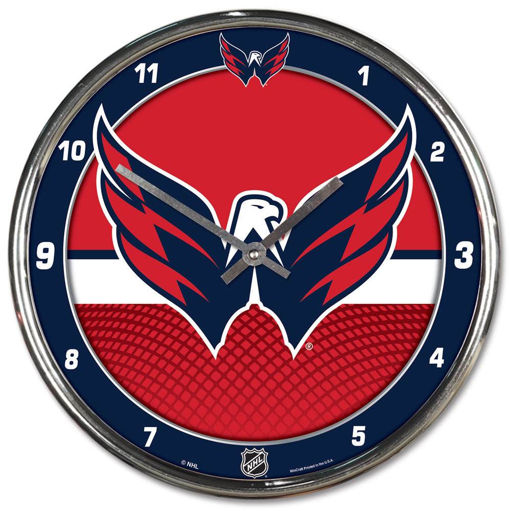 Washington Capitals Round Chrome Wall Clock Retro Style - ToylandEU