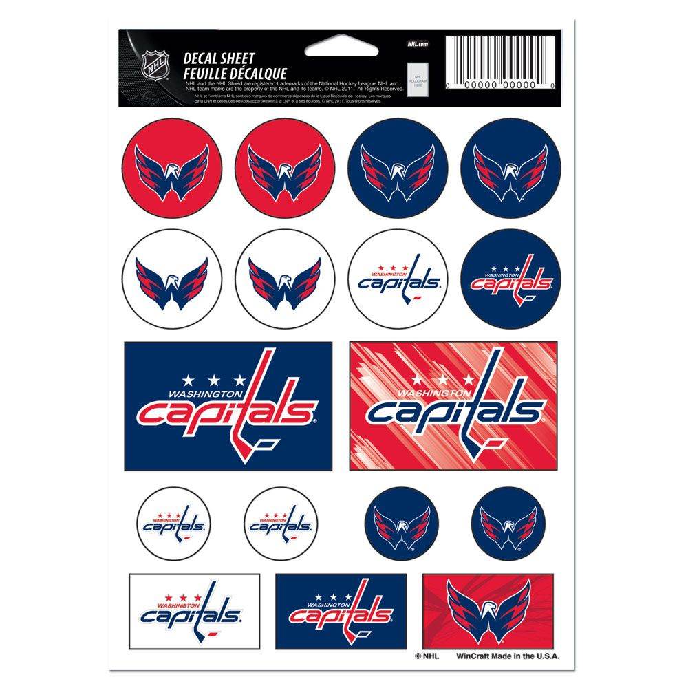 Washington Capitals Vinyl Decal Sheet 5x7 Wincraft Sticker - ToylandEU
