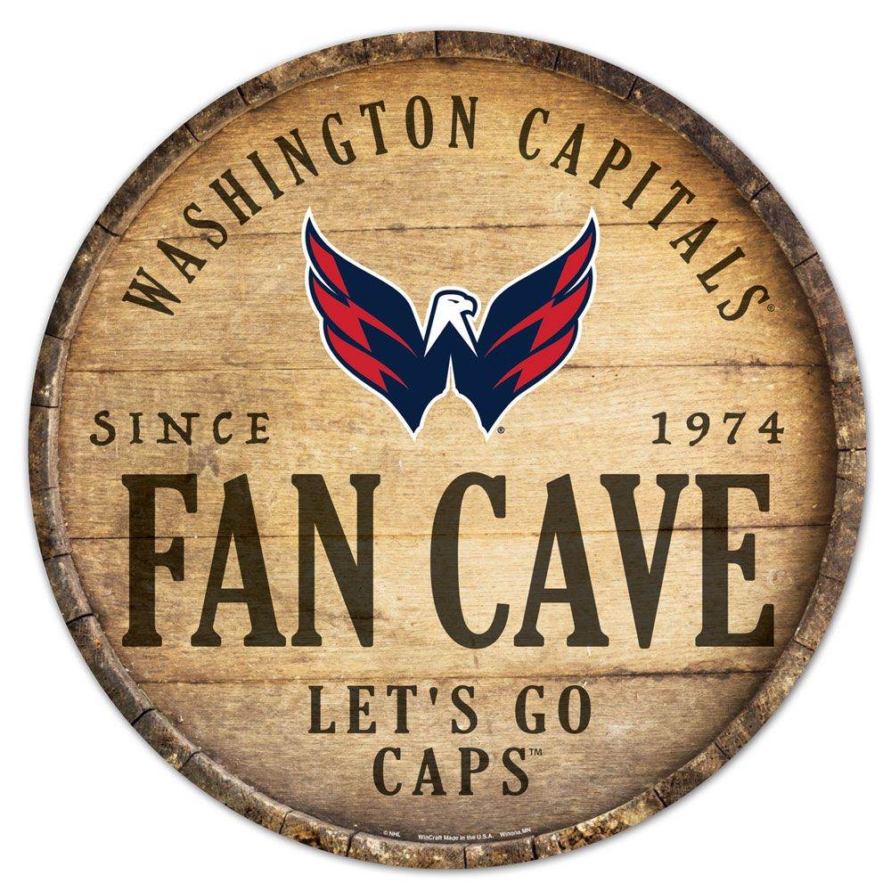 Washington Capitals Wood Sign 14 Inch Round Barrel Top - ToylandEU