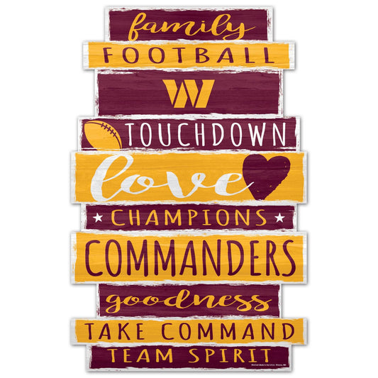 Washington Commanders 11x17 Wood Family Word Design Sign - ToylandEU