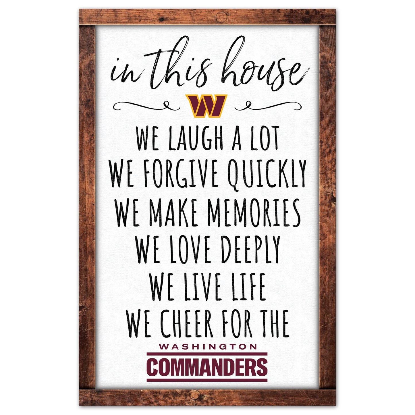 Washington Commanders 11x17 Wood Sign In This House - ToylandEU