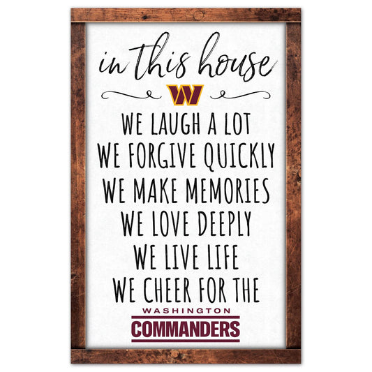 Washington Commanders 11x17 Wood Sign In This House - ToylandEU