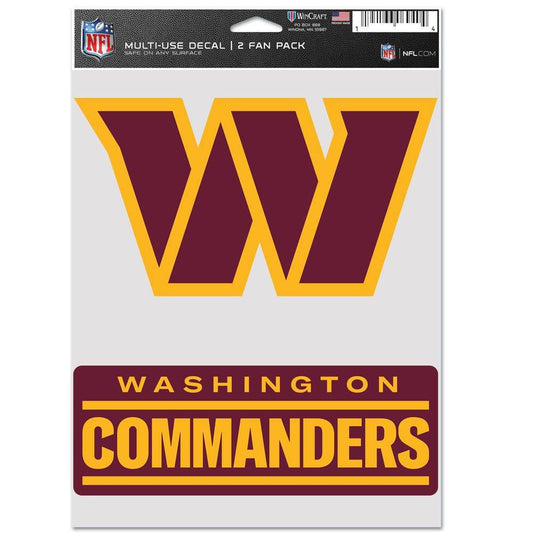 Washington Commanders Decal Pack Multi Use Fan 2 Pack - ToylandEU