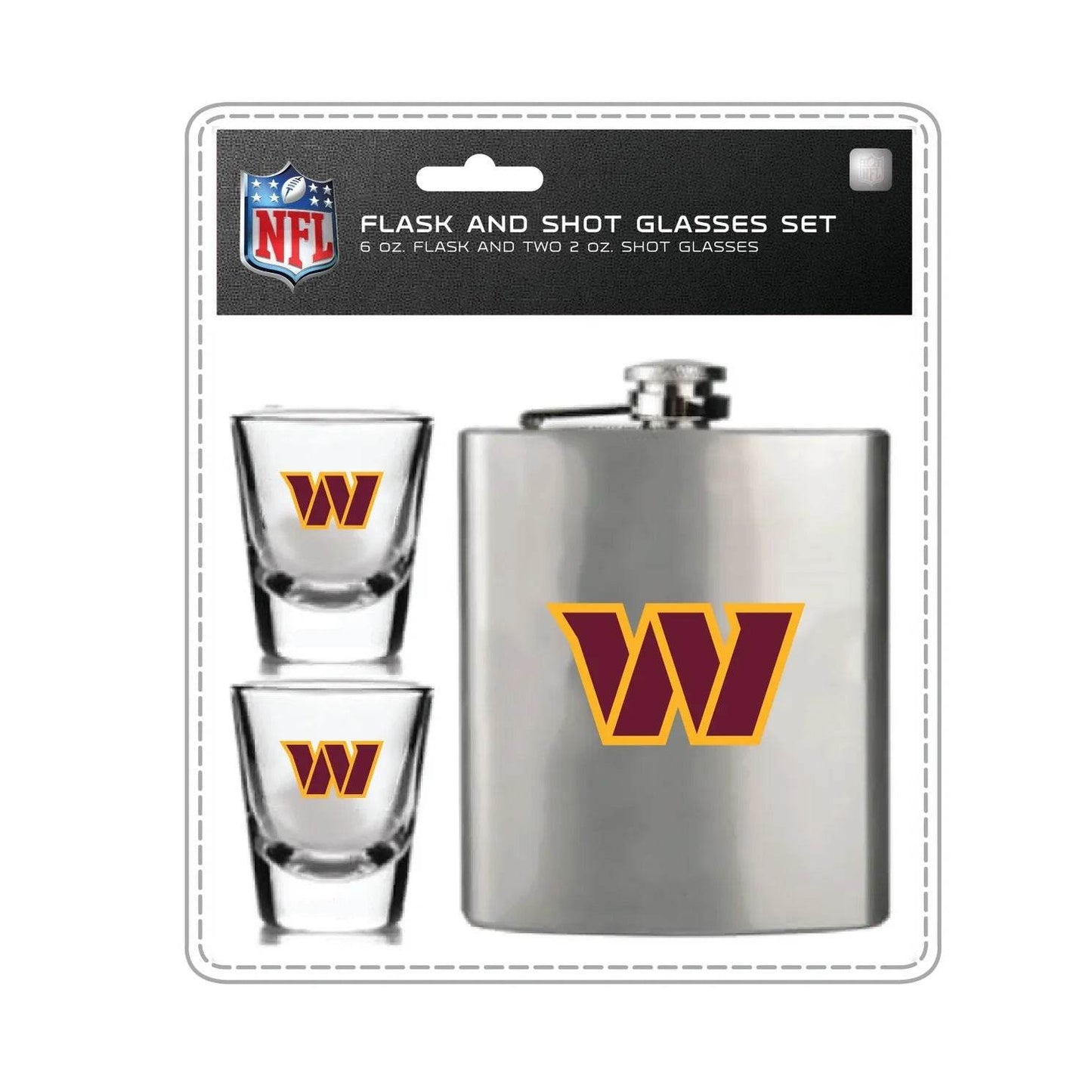 Washington Commanders Flask and Shot Glass Set NFL - ToylandEU