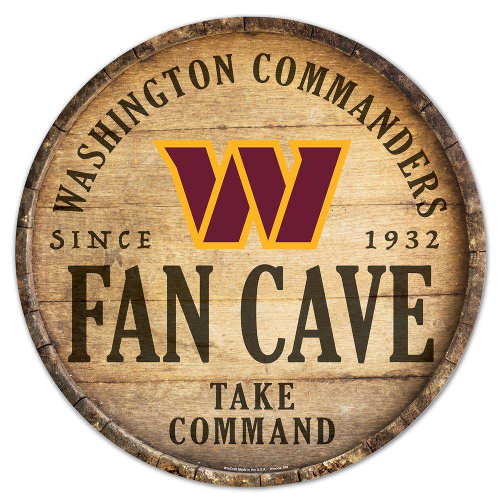 Washington Commanders Wood Sign 14 Inch Round Barrel Top - ToylandEU