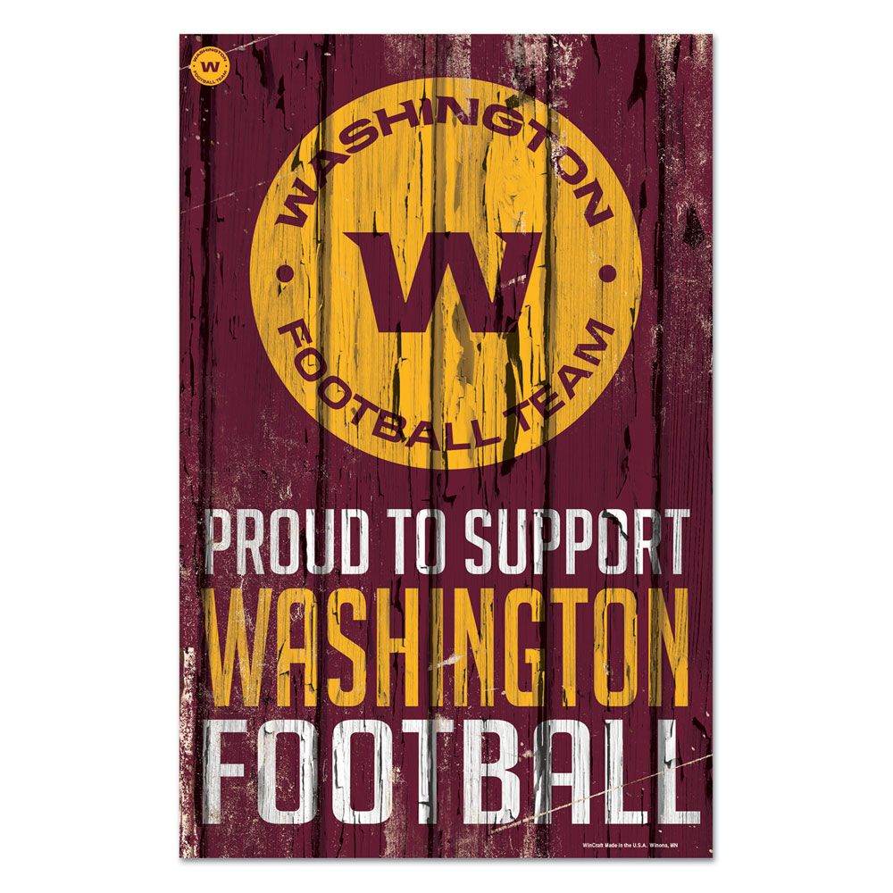 Washington Football Team 11x17 Wood Sign Proud to Support - ToylandEU