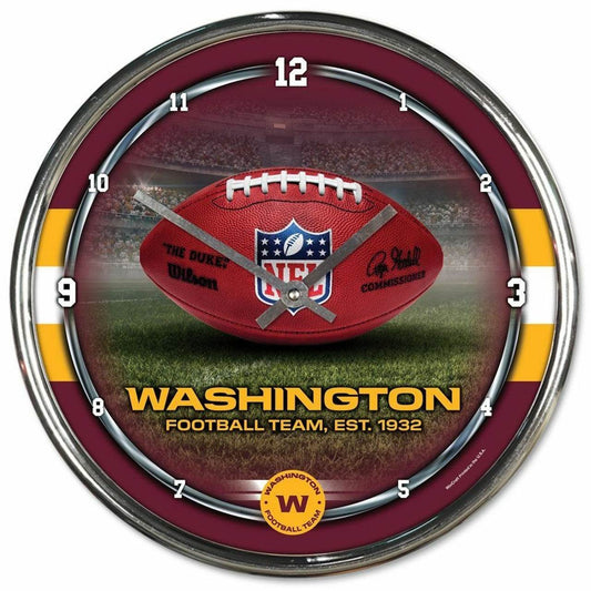 Washington Football Team Chrome Round Wall Clock Decor - ToylandEU
