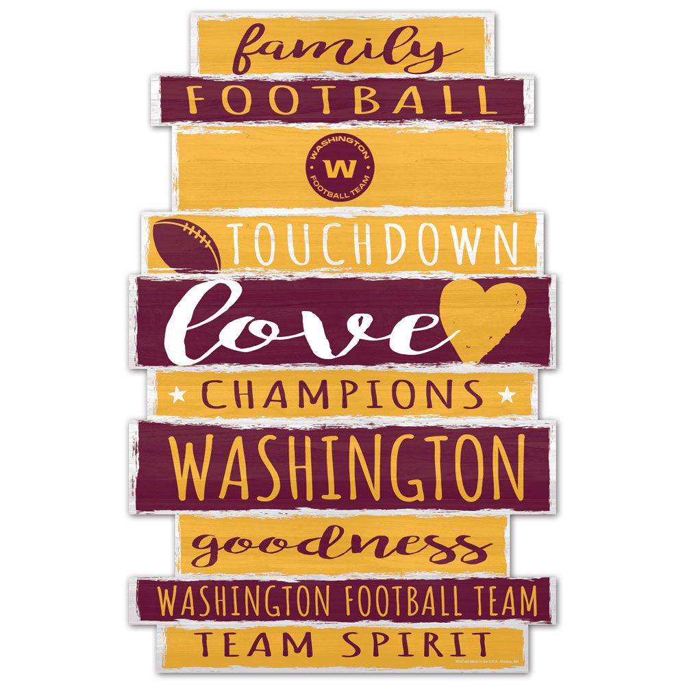 Washington Football Team Sign 11x17 Wood Family Word Design - ToylandEU