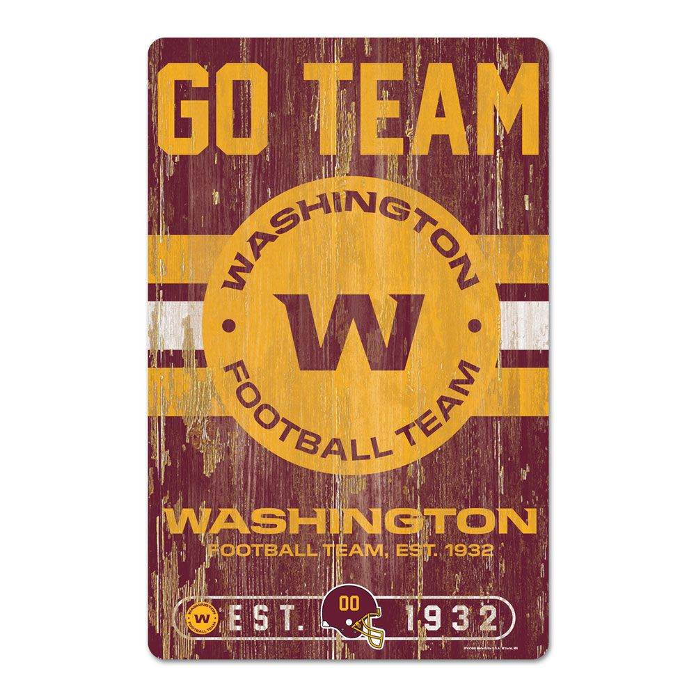 Washington Football Team Wood Sign 11x17 Slogan Design - ToylandEU