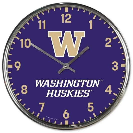  Washington Huskies Chrome Round Wall Clock Twelve Inch -  ToylandEU™