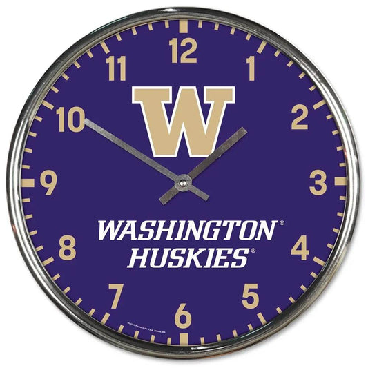 Washington Huskies Chrome Round Wall Clock Twelve Inch - ToylandEU