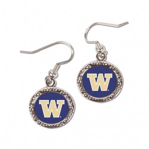 Washington Huskies Round Earrings Logo Officially Licensed - ToylandEU